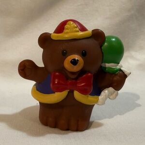 Fisher-Price Brown Bear with Red Bow and Green Balloon